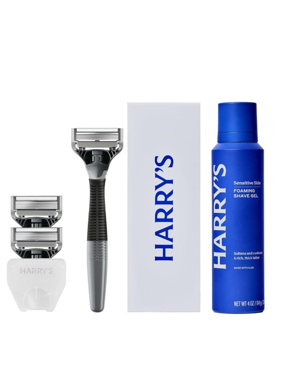 Original Shaving Kit for Men - Razor Handle, 3 Refills, Shave Gel